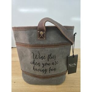 Myra Bags Gray‎ Double Wine Bottle Bag Carrier